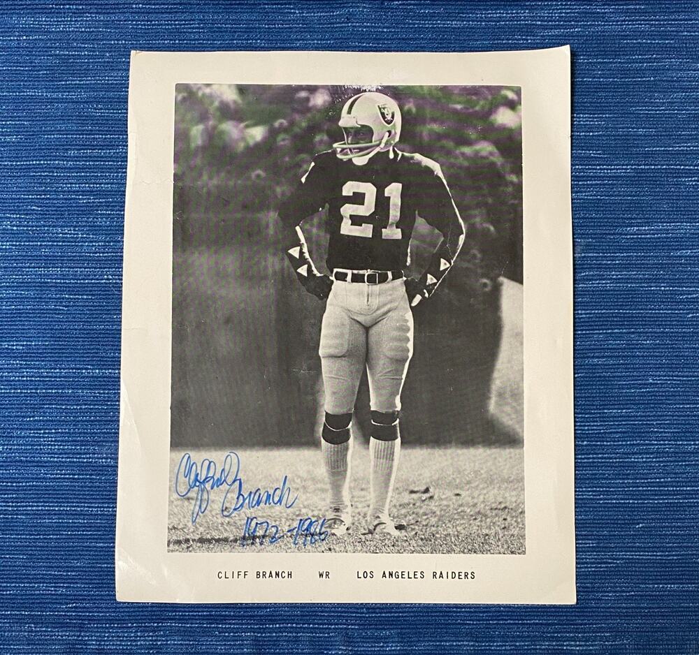 Cliff Branch Los Angeles Raiders Signed B/W 8x10 Auto Photo Autographed HOF 71B